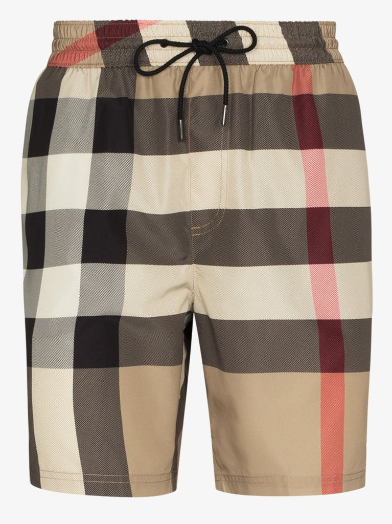 Neutral House Check Swim Shorts
