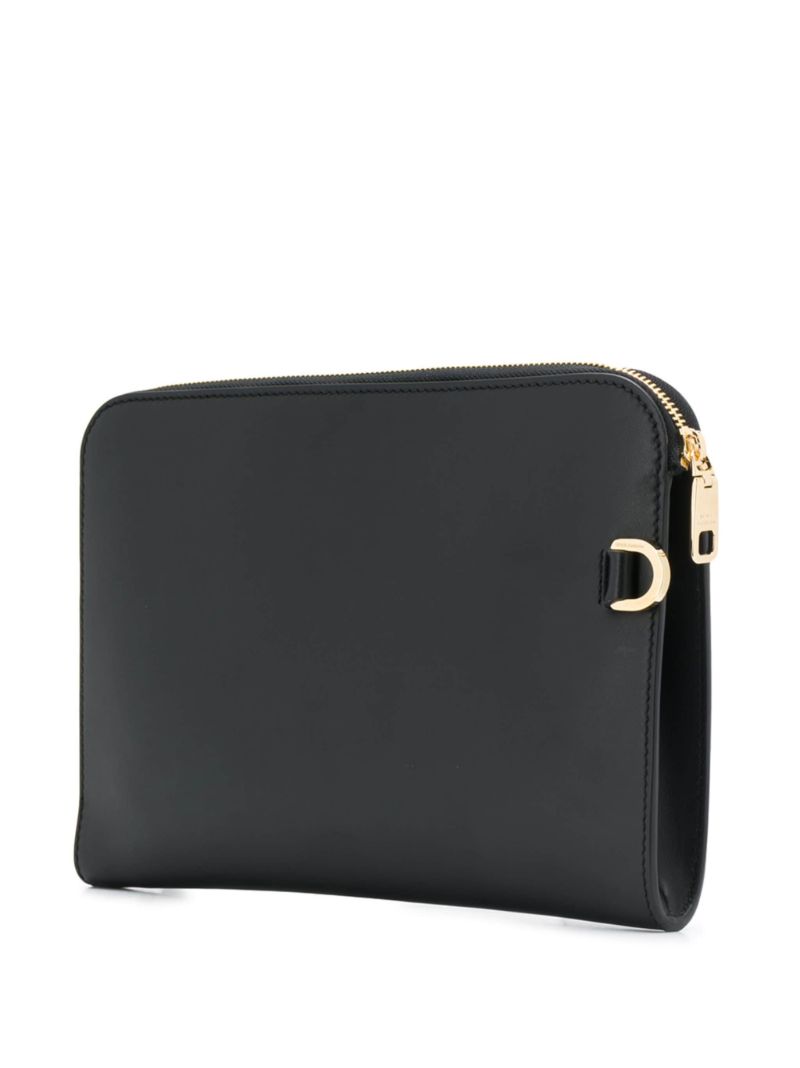 Black Leather Pouch Bag