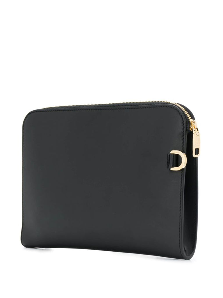 Black Leather Pouch Bag