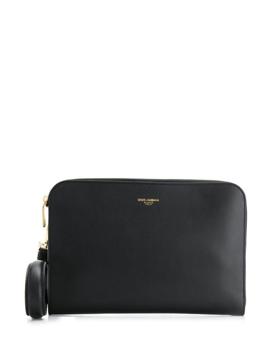Black Leather Pouch Bag