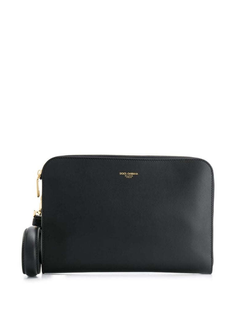 Black Leather Pouch Bag