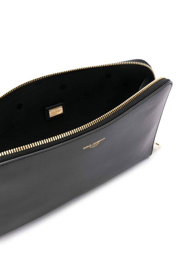 Black Leather Pouch Bag