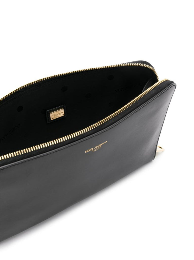 Black Leather Pouch Bag