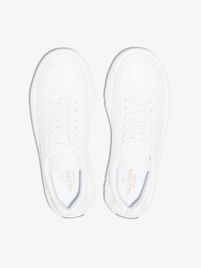 White Gumboy Low Top Leather Sneakers