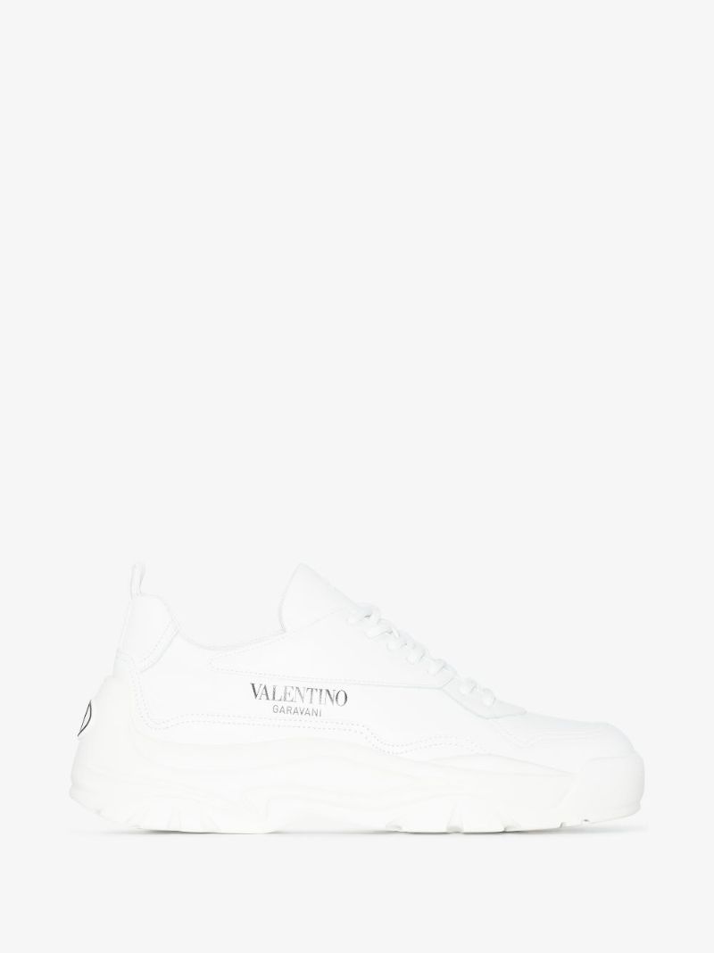 White Gumboy Low Top Leather Sneakers