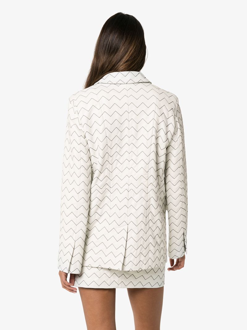 Magda Zigzag Leather Blazer