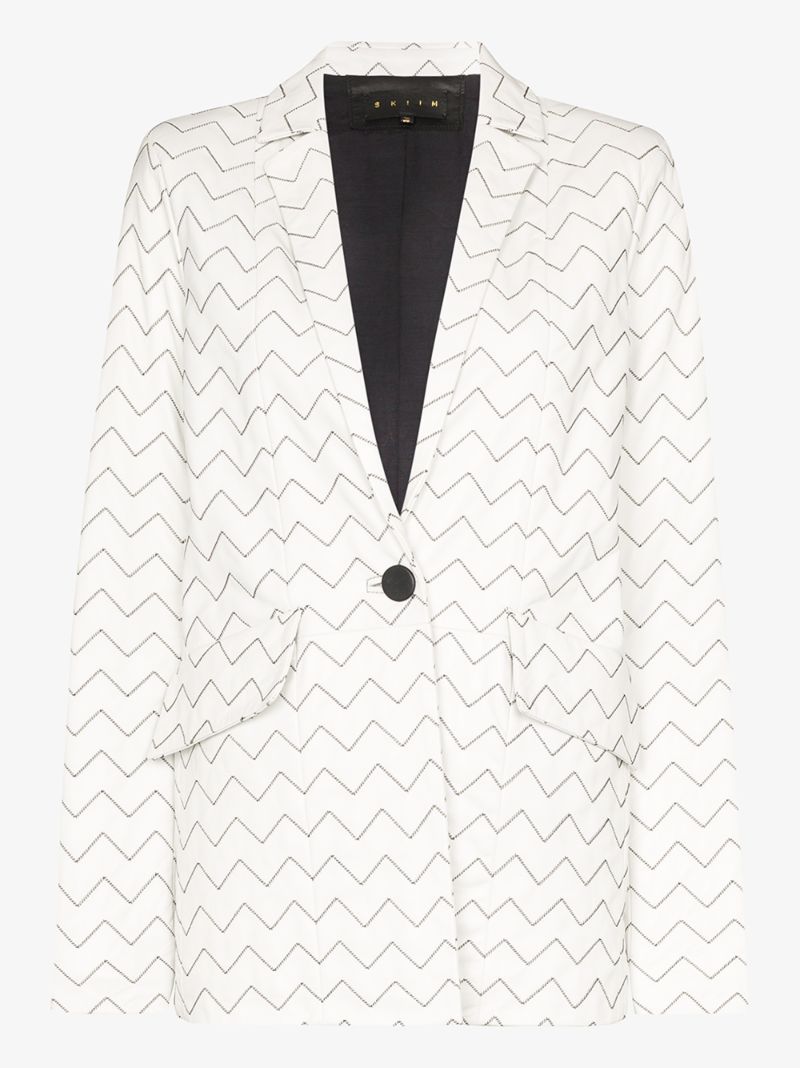 Magda Zigzag Leather Blazer