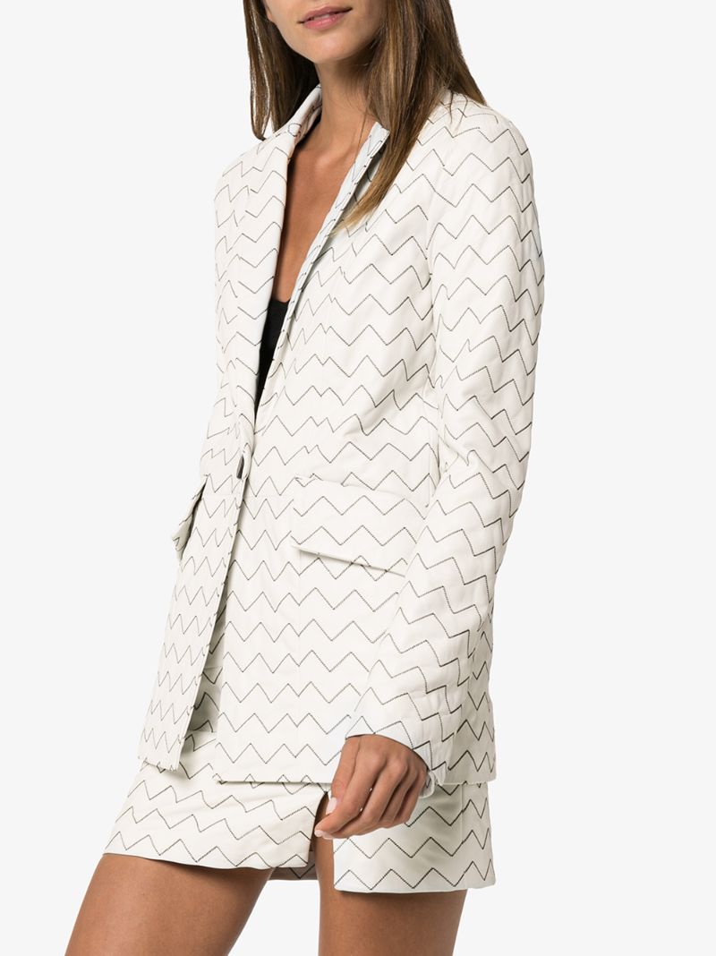 Magda Zigzag Leather Blazer