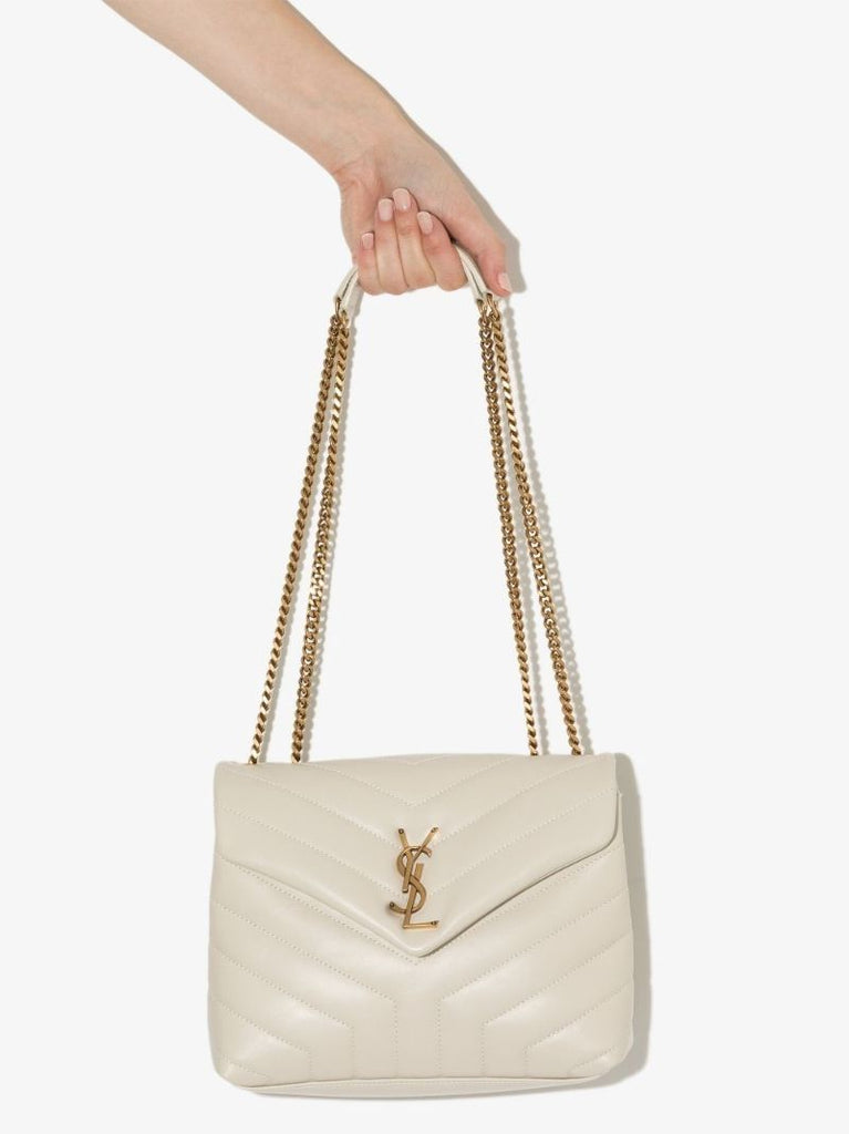 Neutral Loulou Small Leather Shoulder Bag