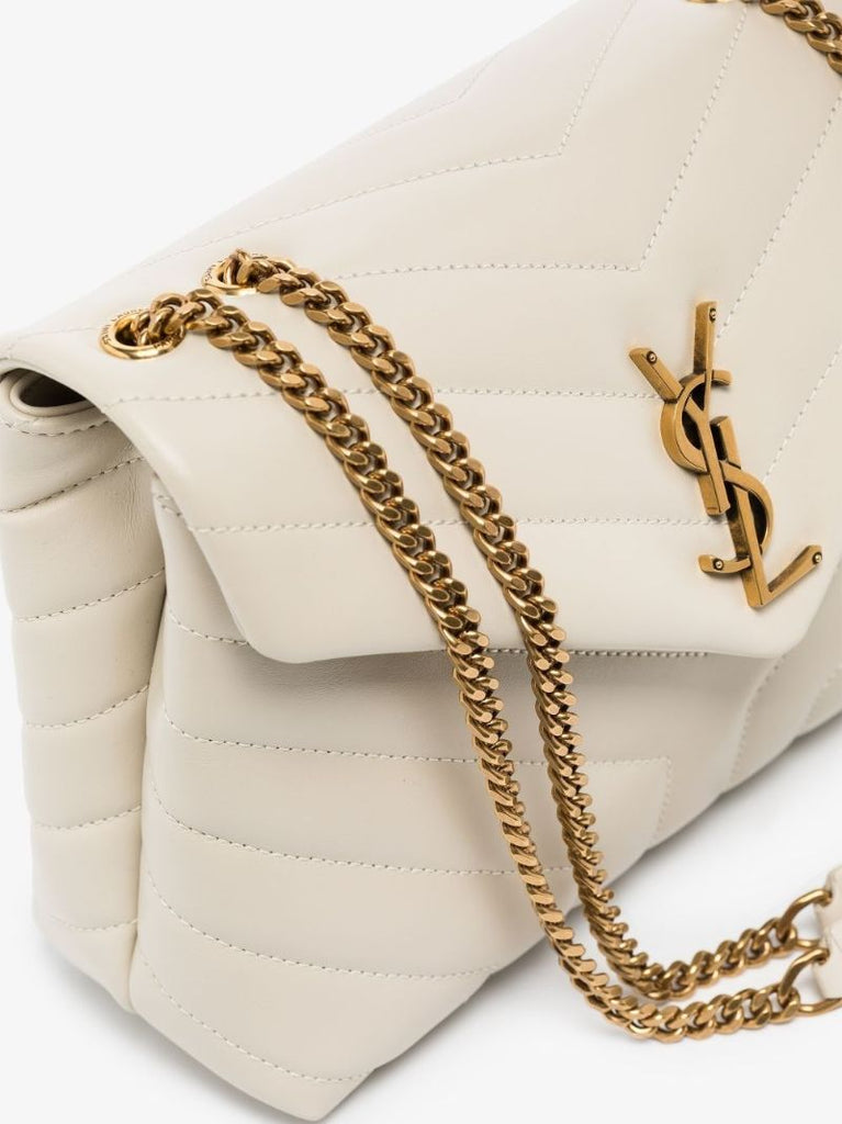 Neutral Loulou Small Leather Shoulder Bag
