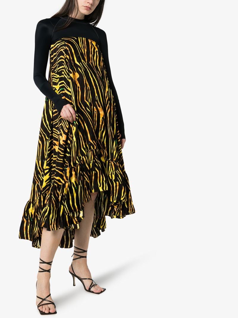 Zebra Print Turtleneck Tent Dress