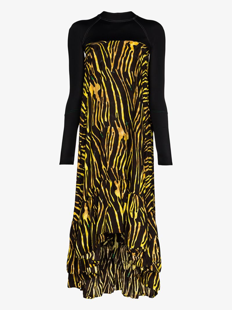 Zebra Print Turtleneck Tent Dress