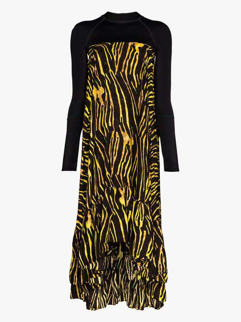 Zebra Print Turtleneck Tent Dress