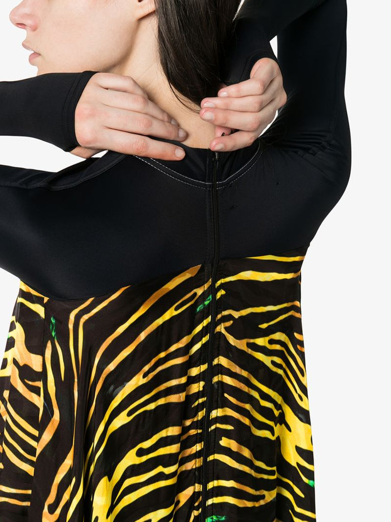 Zebra Print Turtleneck Tent Dress