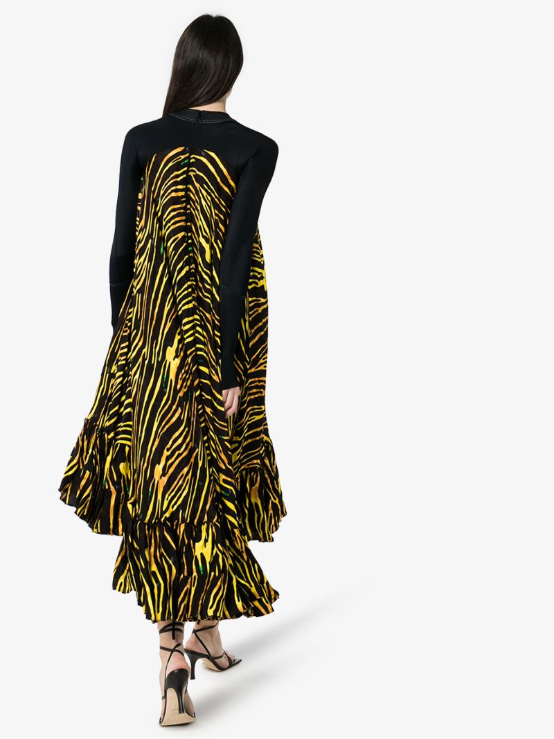 Zebra Print Turtleneck Tent Dress