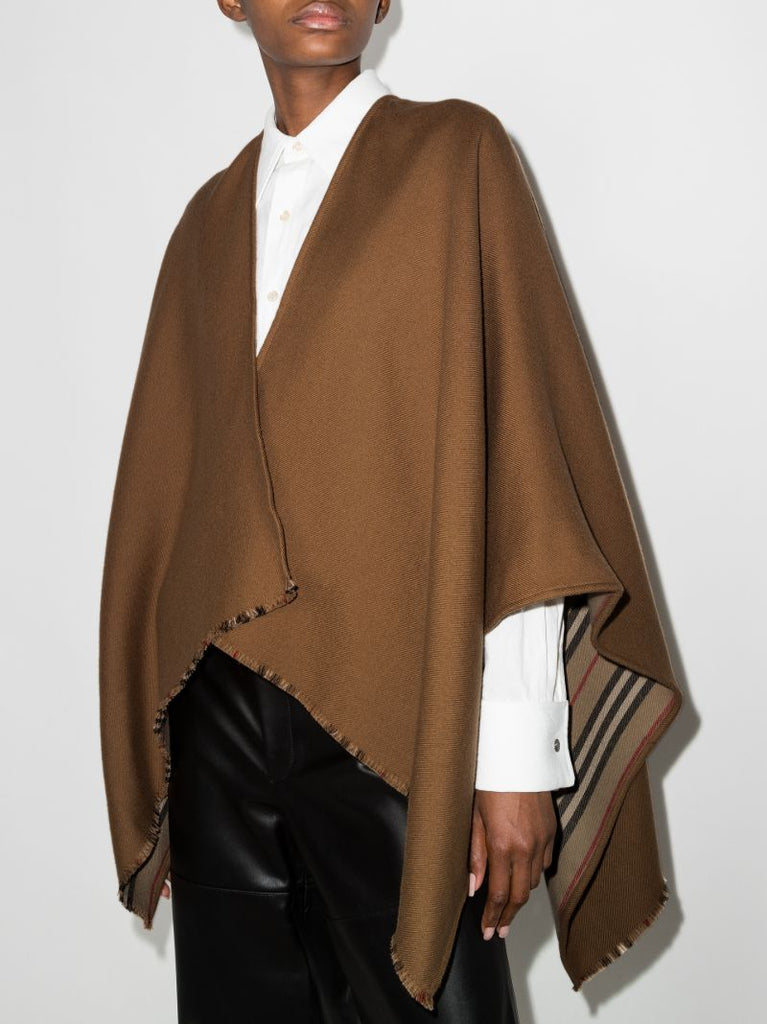 Icon Stripe Wool Cape