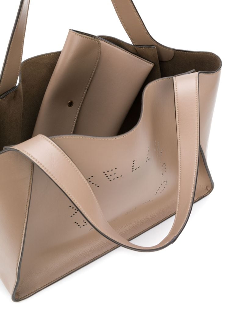 Brown Perforated Logo Tote Bag