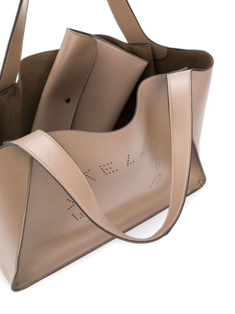 Brown Perforated Logo Tote Bag