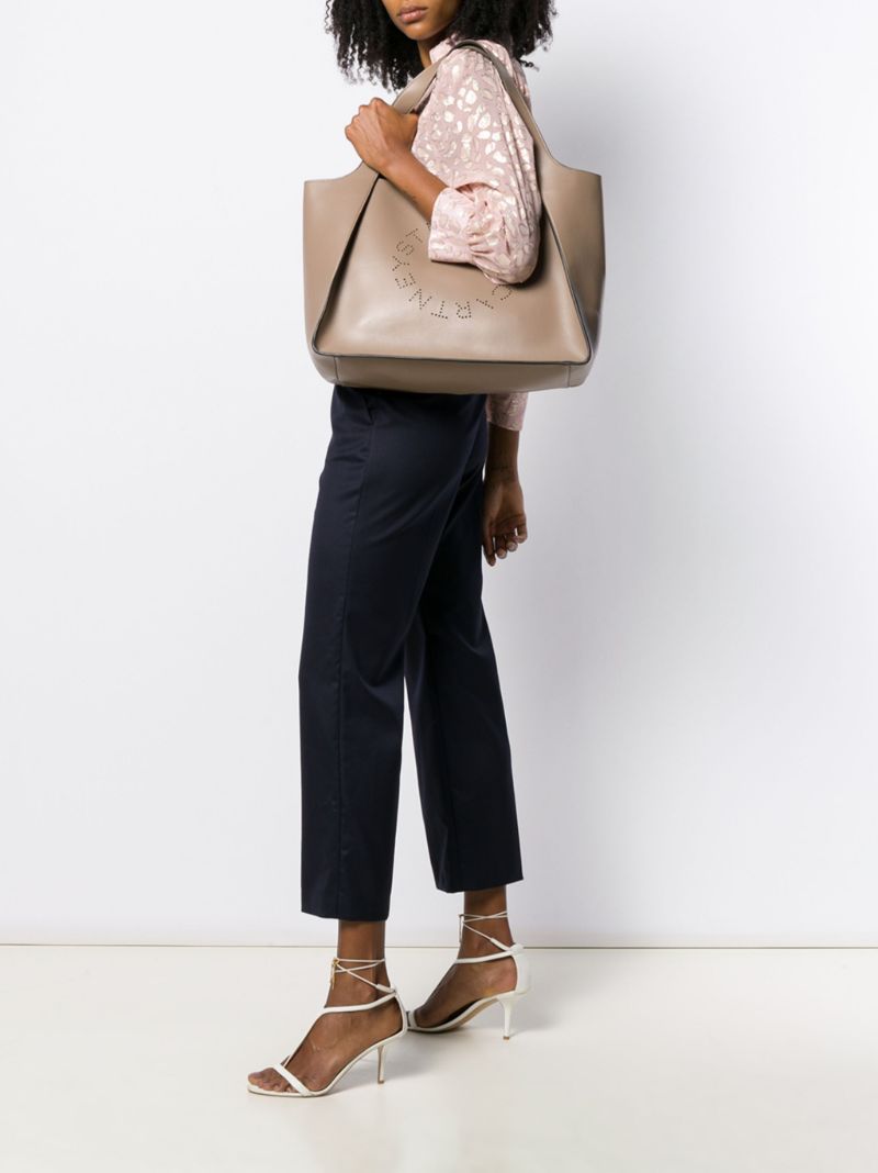 Brown Perforated Logo Tote Bag