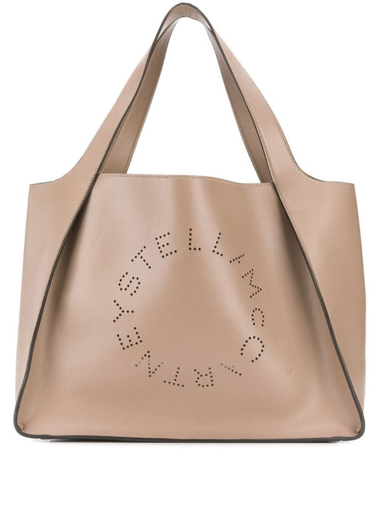 Brown Perforated Logo Tote Bag