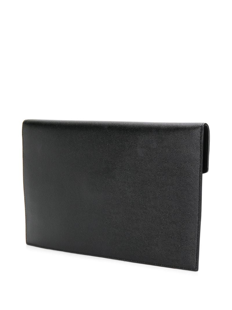 Black Uptown Leather Clutch Bag