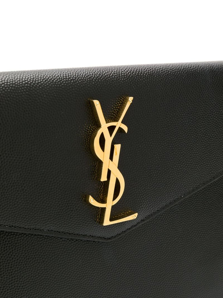 Black Uptown Leather Clutch Bag