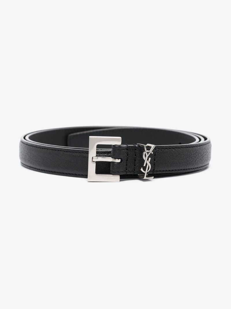 Black Monogram Plaque Belt