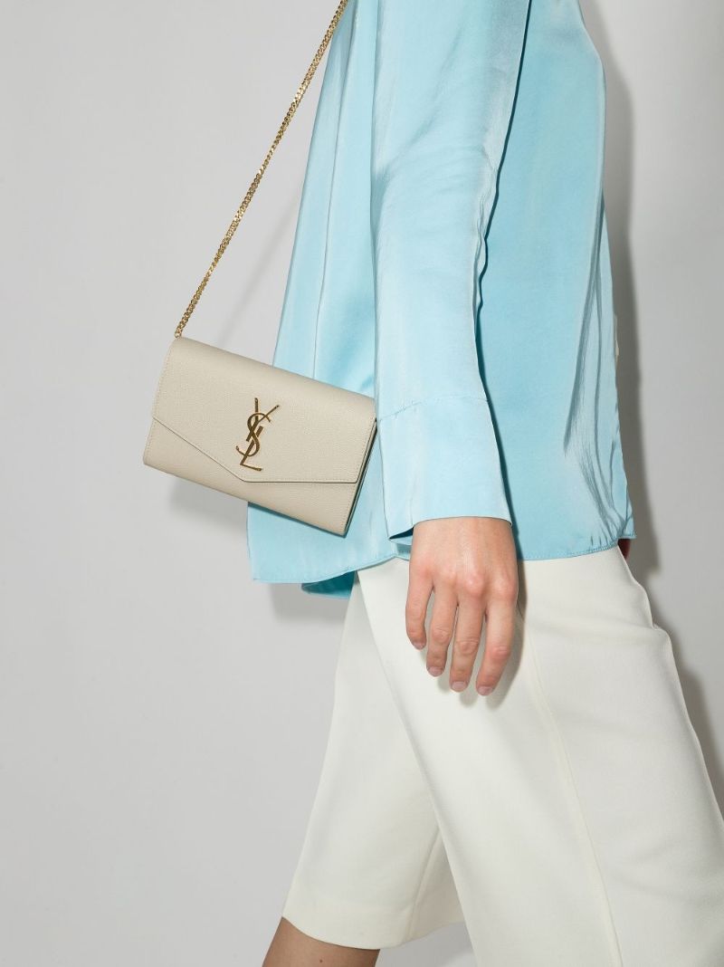 Neutral Uptown Leather Chain Wallet