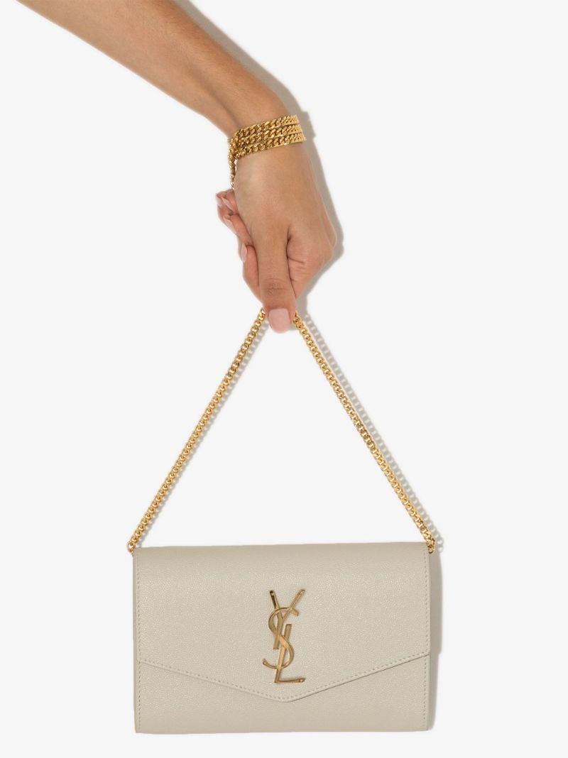 Neutral Uptown Leather Chain Wallet