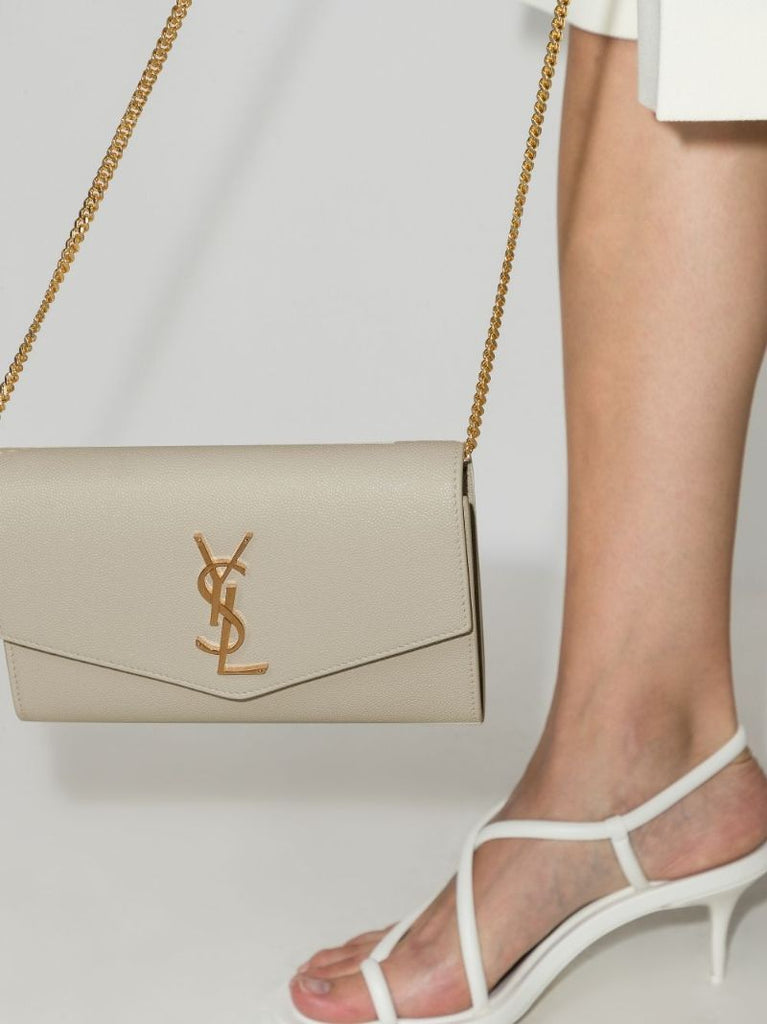 Neutral Uptown Leather Chain Wallet