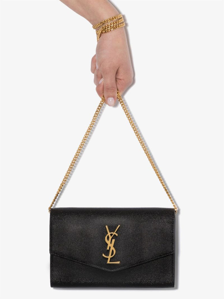 Black Uptown Leather Chain Wallet