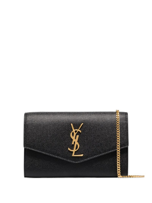 Black Uptown Leather Chain Wallet