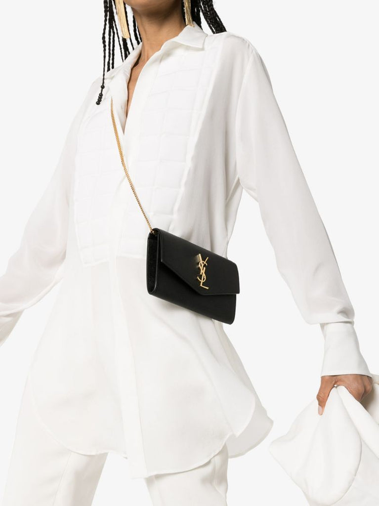 Black Uptown Leather Chain Wallet