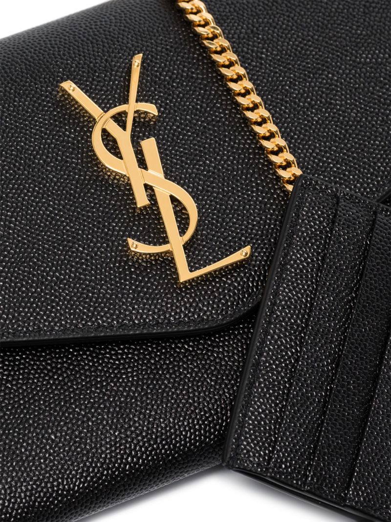 Black Uptown Leather Chain Wallet