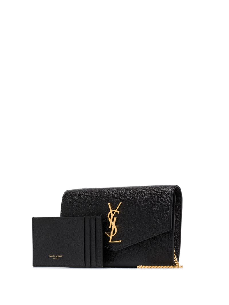 Black Uptown Leather Chain Wallet