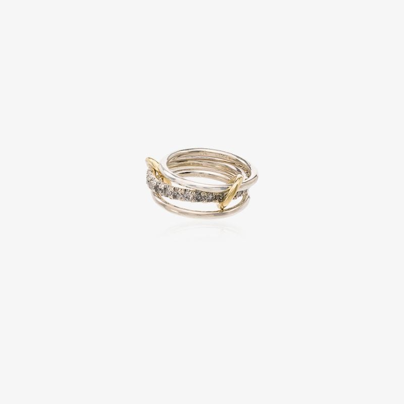 Sterling Silver Petunia Diamond Ring