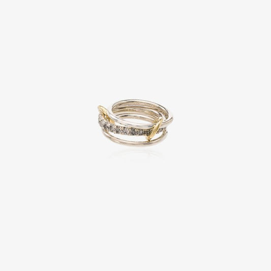 Sterling Silver Petunia Diamond Ring