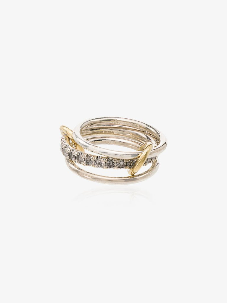 Sterling Silver Petunia Diamond Ring
