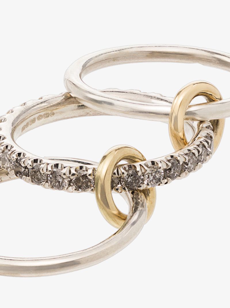 Sterling Silver Petunia Diamond Ring