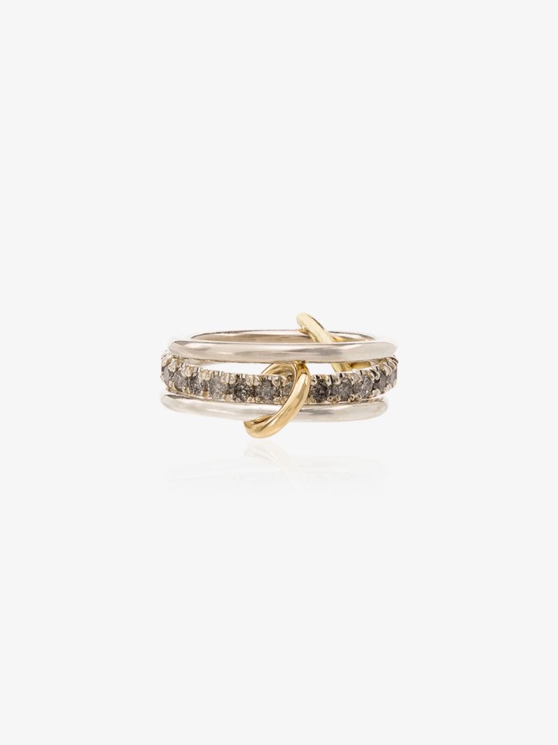 Sterling Silver Petunia Diamond Ring