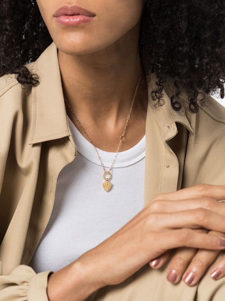 18k Yellow Gold Pax Shield Charm