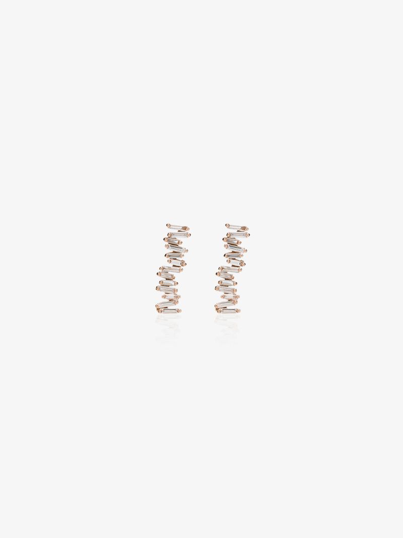 18k Rose Gold Firework Diamond Earrings
