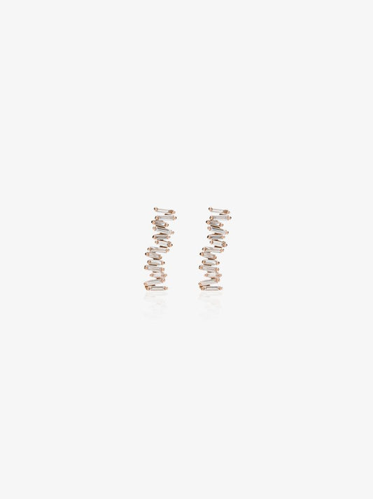 18k Rose Gold Firework Diamond Earrings