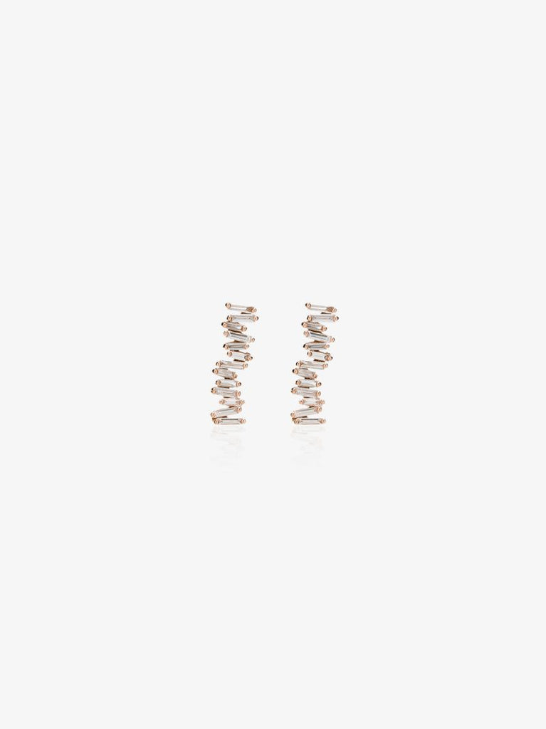 18k Rose Gold Firework Diamond Earrings