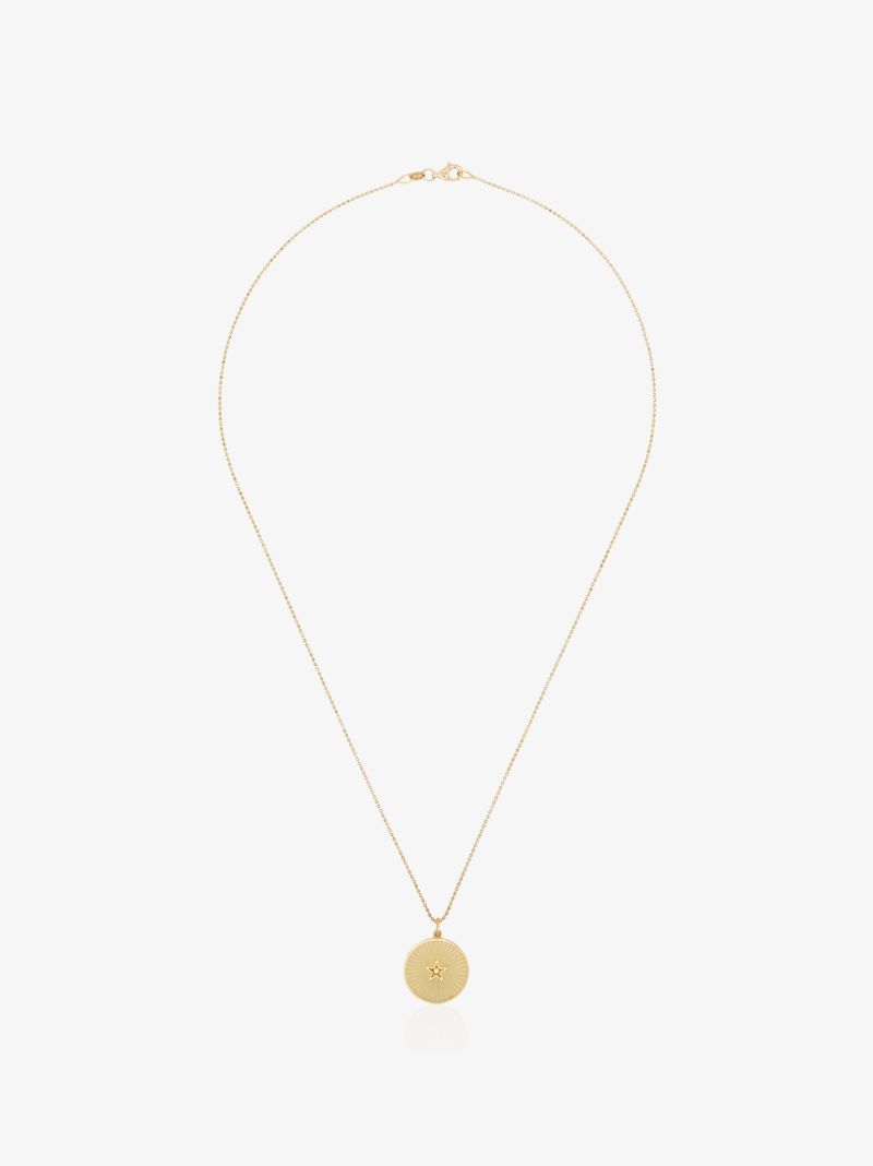18k Yellow Gold Star Diamond Necklace