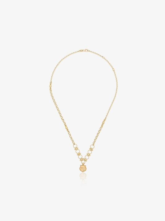 18k Yellow Gold Round Chain Rooster Necklace
