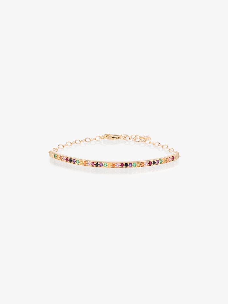 18k Yellow Gold Rainbow Sapphire Bracelet