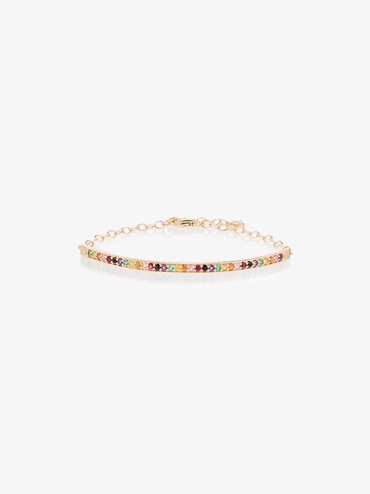 18k Yellow Gold Rainbow Sapphire Bracelet