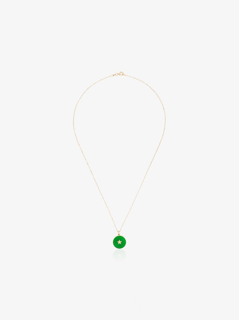 18k Yellow Gold Star Diamond Necklace