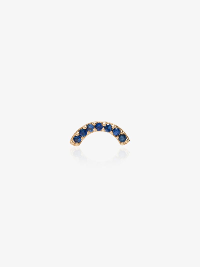 18k Yellow Gold Sapphire Rainbow Earring